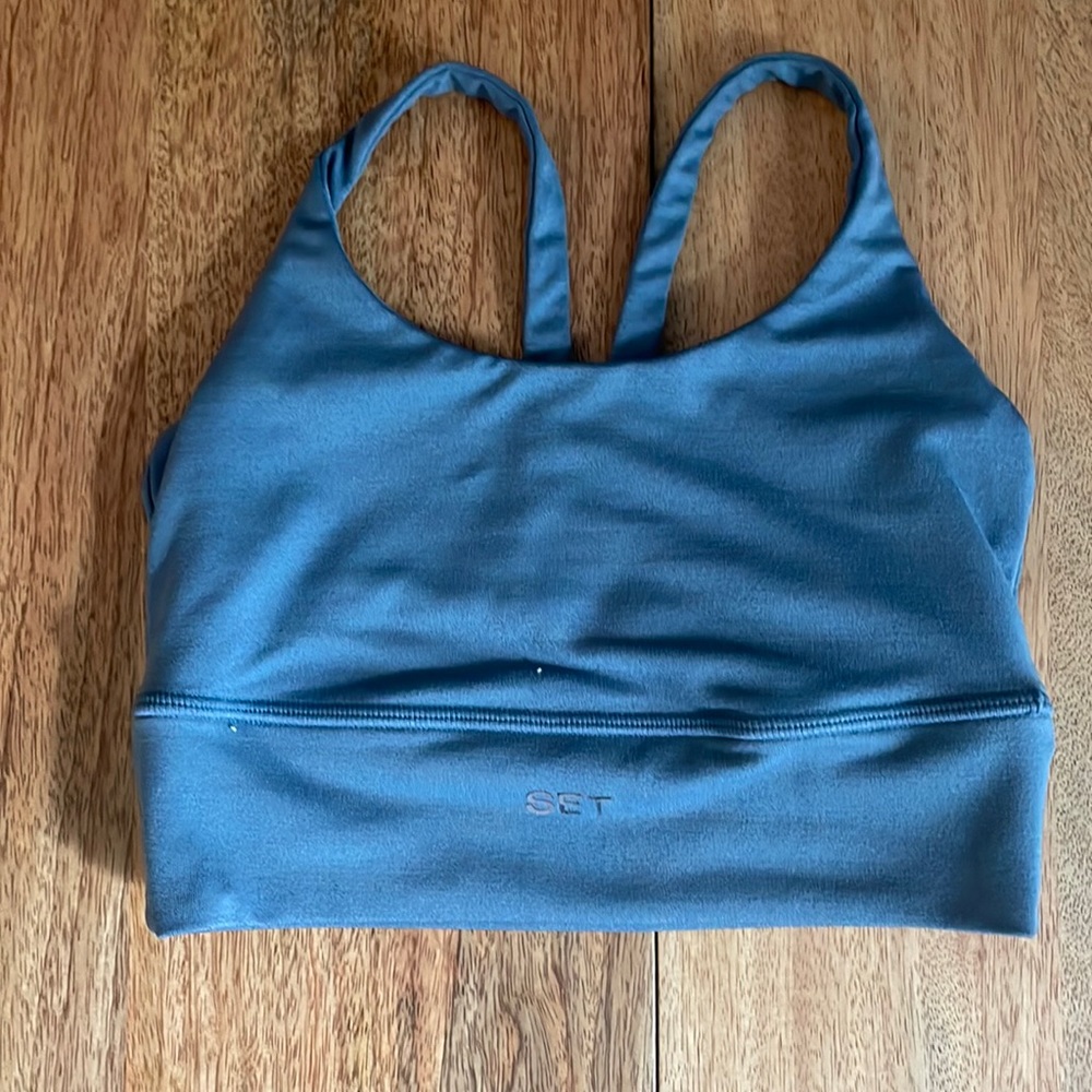 EUC Set Active scoop Y bra in luxform, berry size extra small